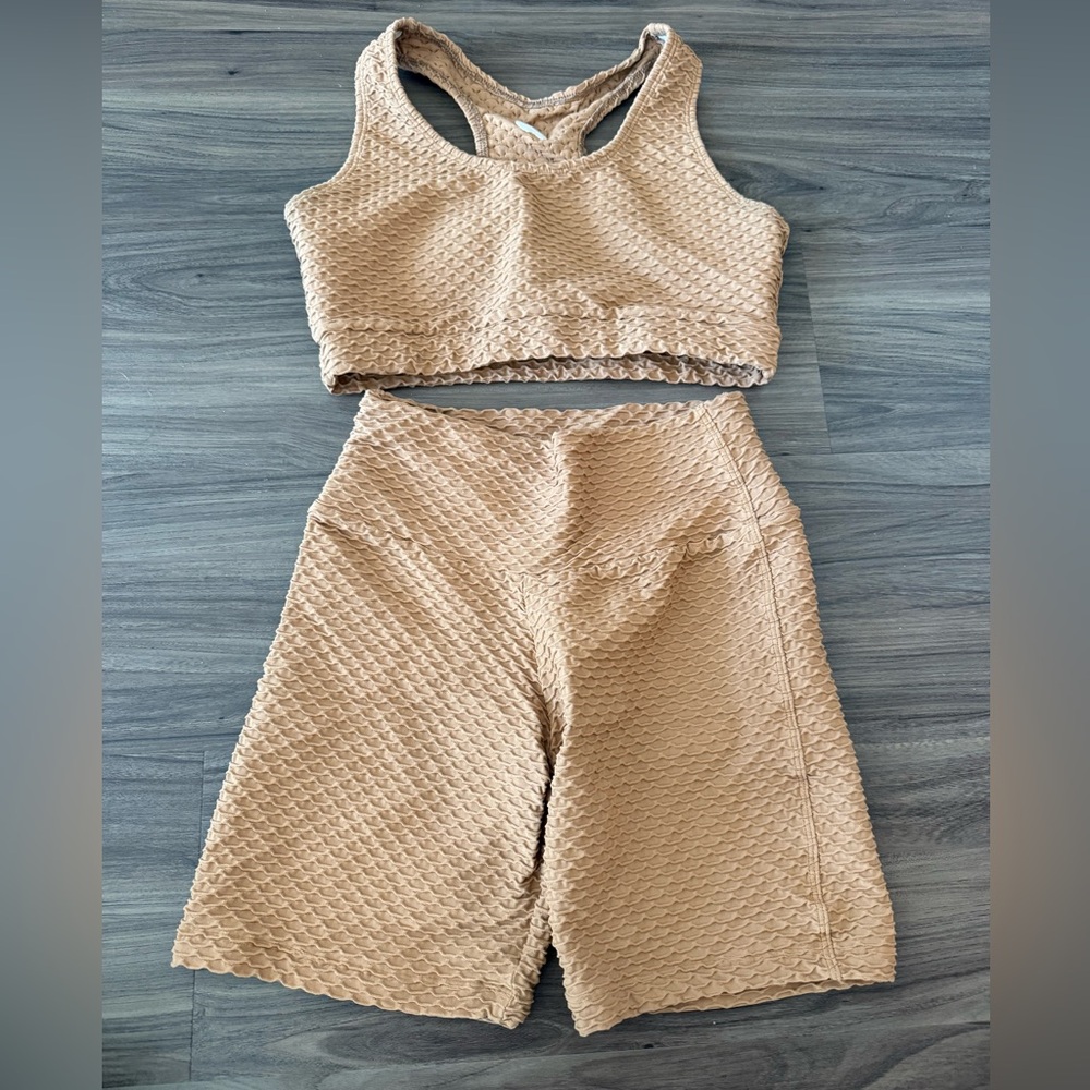 Booty by Brabants Croco Shorts Set in Caramel